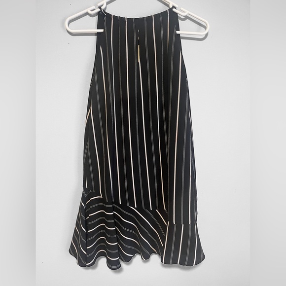 Aqua Halter Dress Black Pinstripes Size Small - Picture 5 of 5
